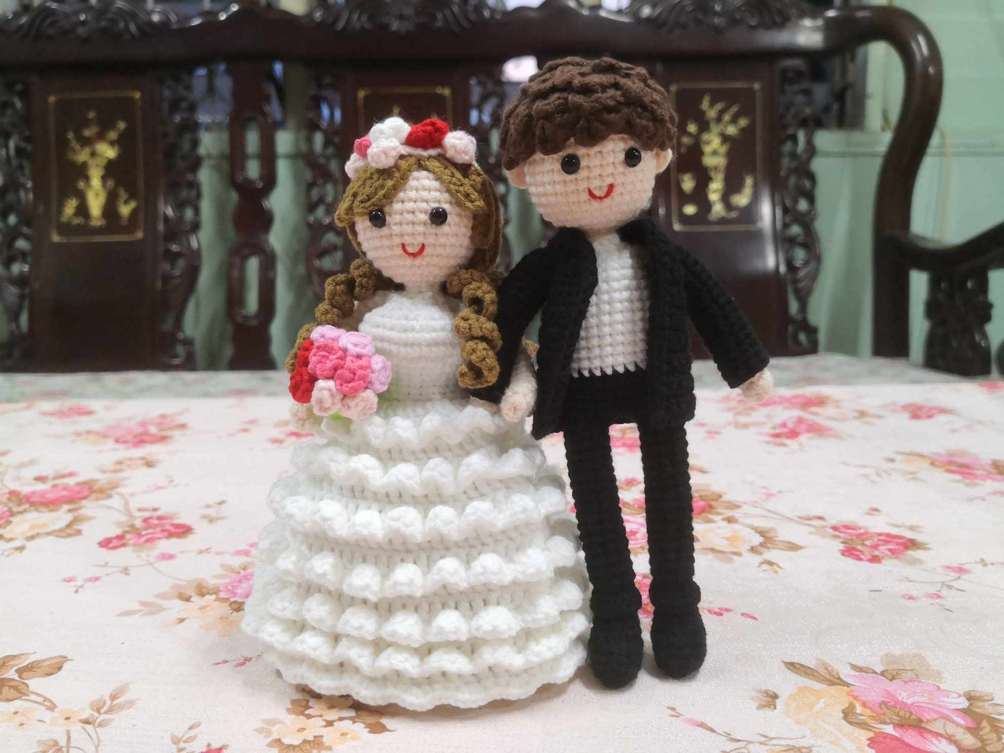 Crochet Wedding Bride & Groom Doll