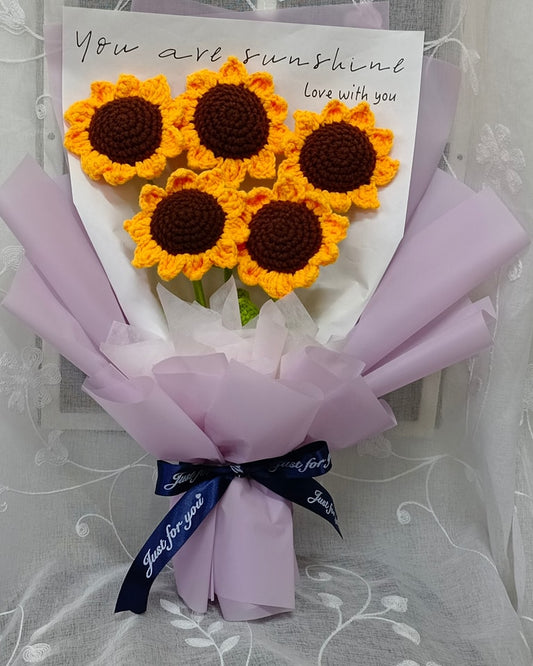 5 Sunflowers Hand Bouquet