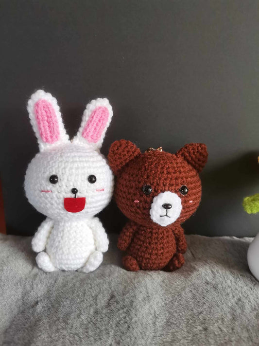 Crochet Line Friends (Brown & Cony) Keychain
