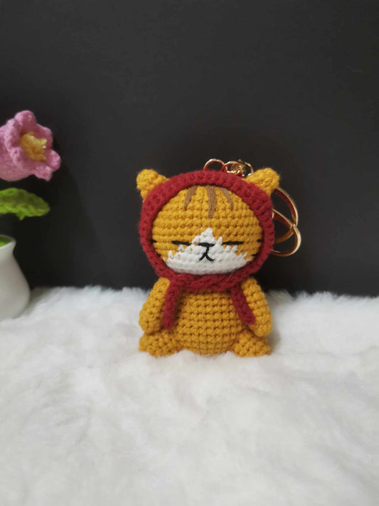 Crochet Woolen Cat Keychain
