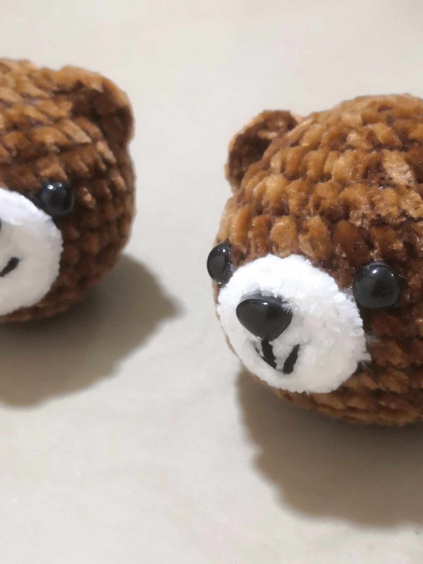 Fluffy Crochet Cute Brown Bear Keychain