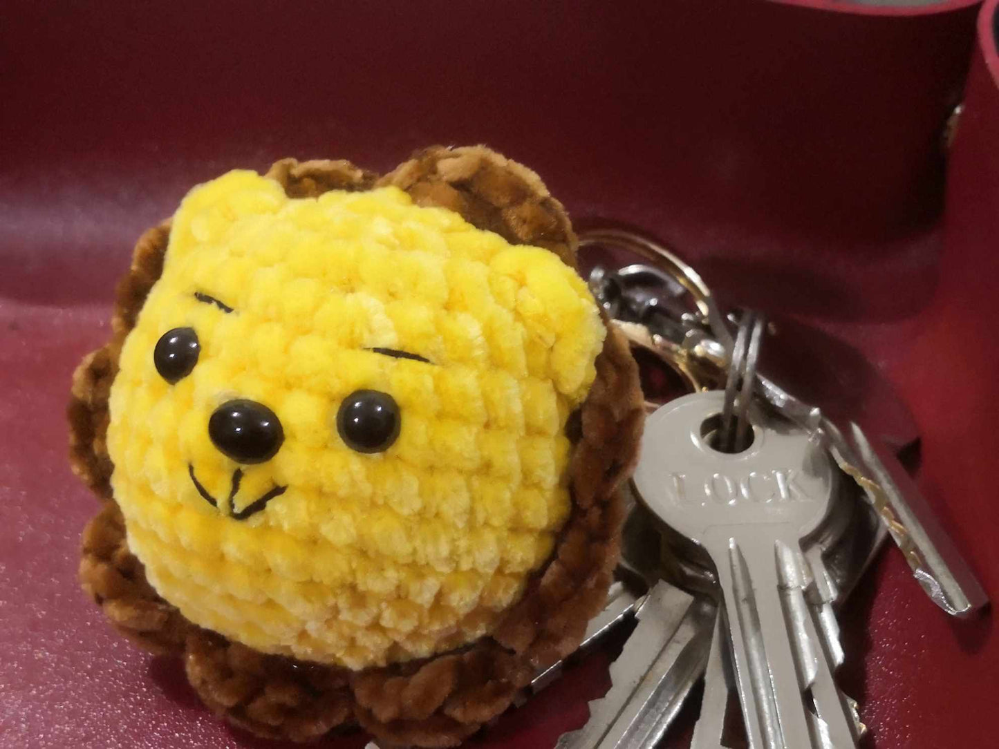 Cuddly Crochet Lion Keychain