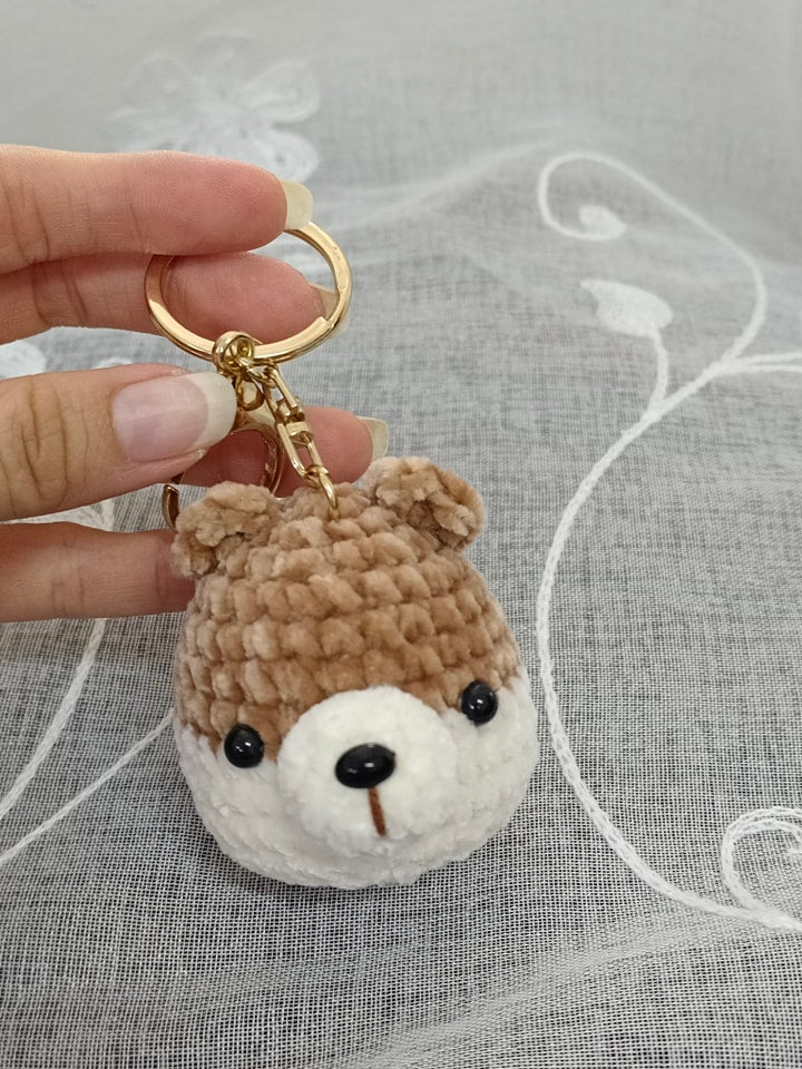 Cuddly Crochet Dog Keychain