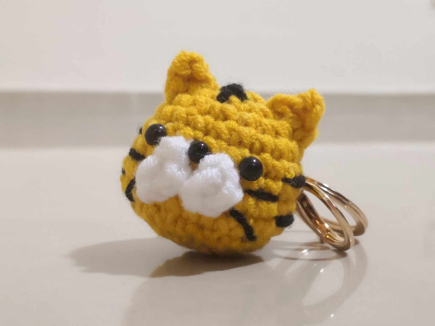 Crochet Tiger Head Keychain