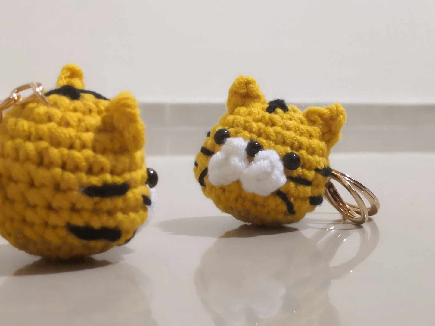 Crochet Tiger Head Keychain