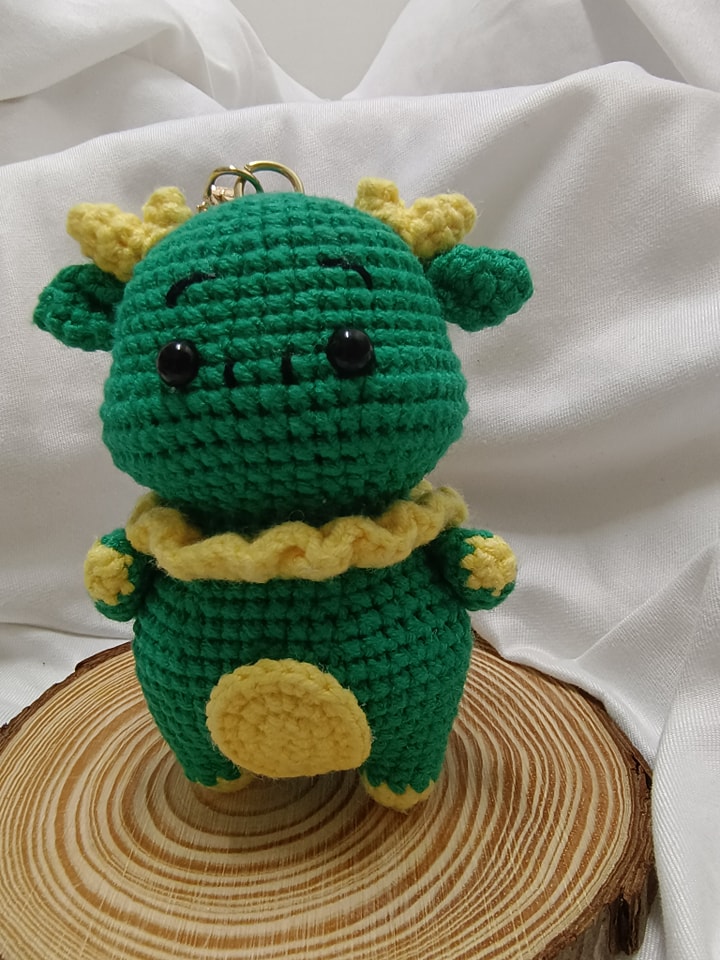 Crochet Green Dragon Keychains