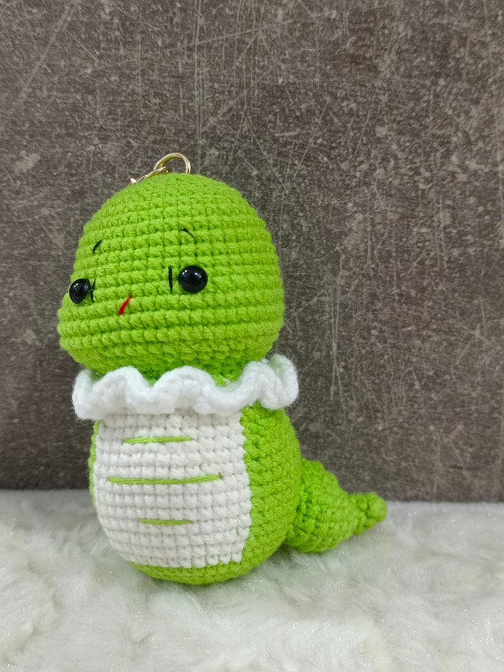 Snake with Tail Keychain, Crochet Snake Ornament