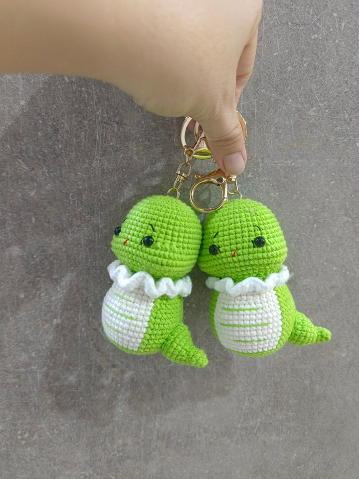 Snake with Tail Keychain, Crochet Snake Ornament