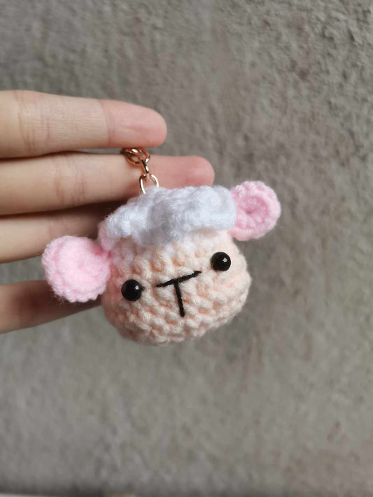 Crochet Sheep Head Keychains