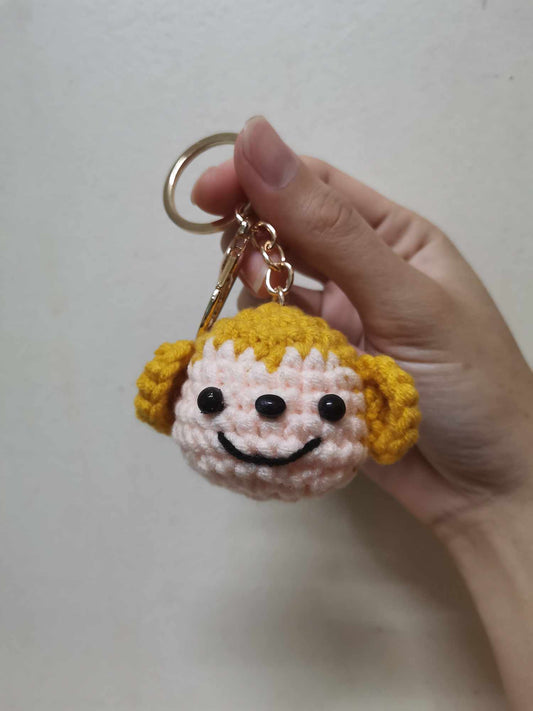 Crochet Monkey Head Keychain