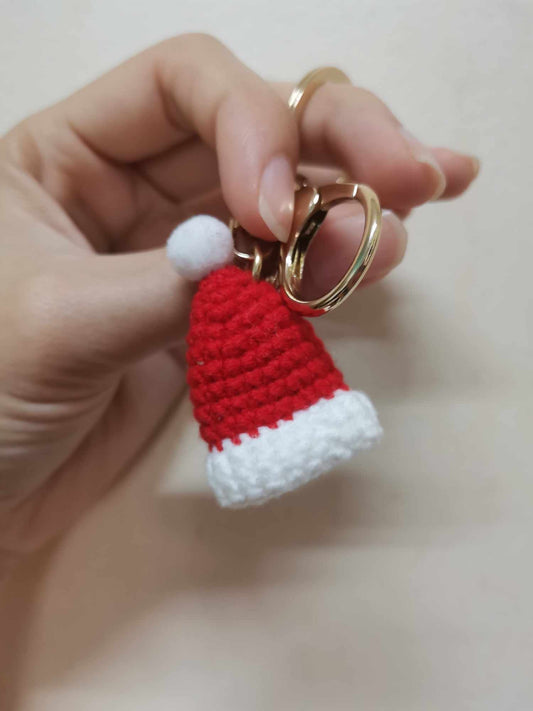 Crochet Santa Hat Christmas Keychains