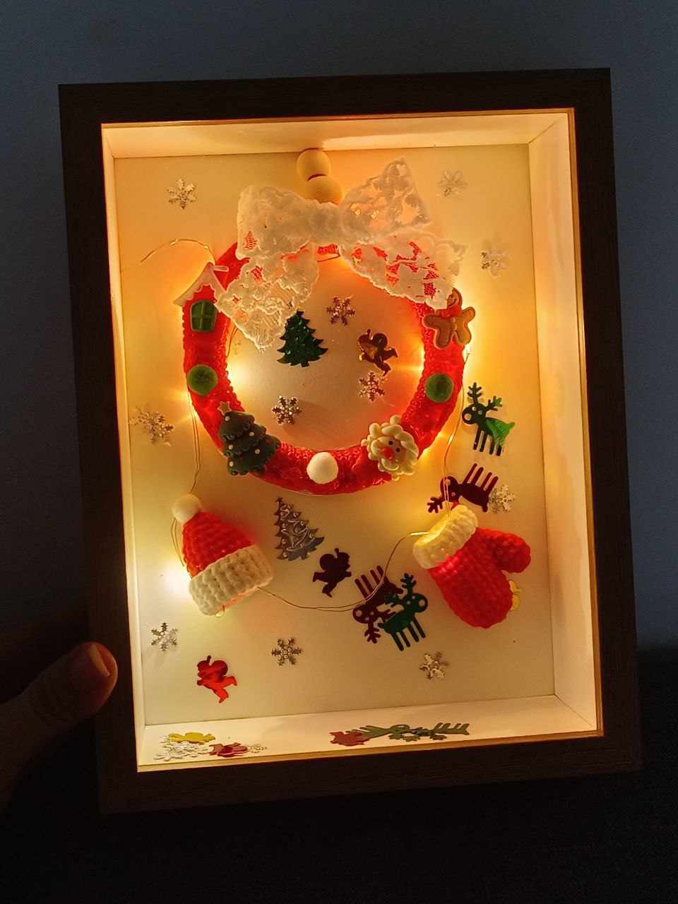 Christmas Themed Crochet Decoration – 8 Inch Frame