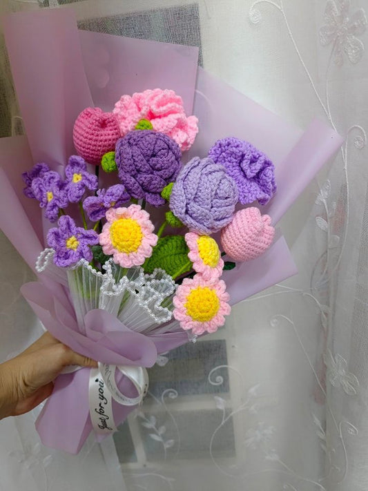 Gratitute Wishing Hand Bouquet (Purple Series)