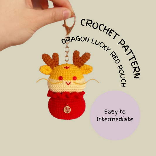 Dragon on a Lucky Red Pouch Crochet Pattern