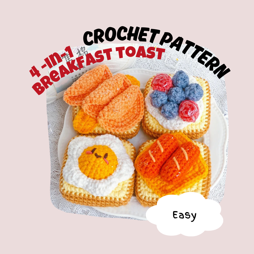 4IN1 Breakfast Toast Crochet Pattern