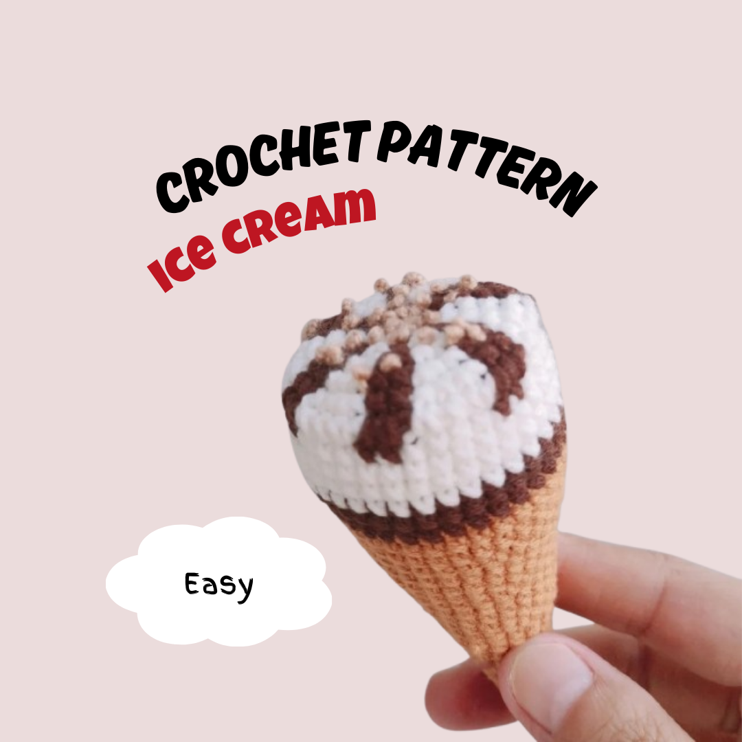 Ice Cream Crochet Pattern (Low Sew)