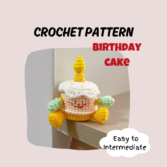 Kawaii Birthday Cake Crochet Pattern