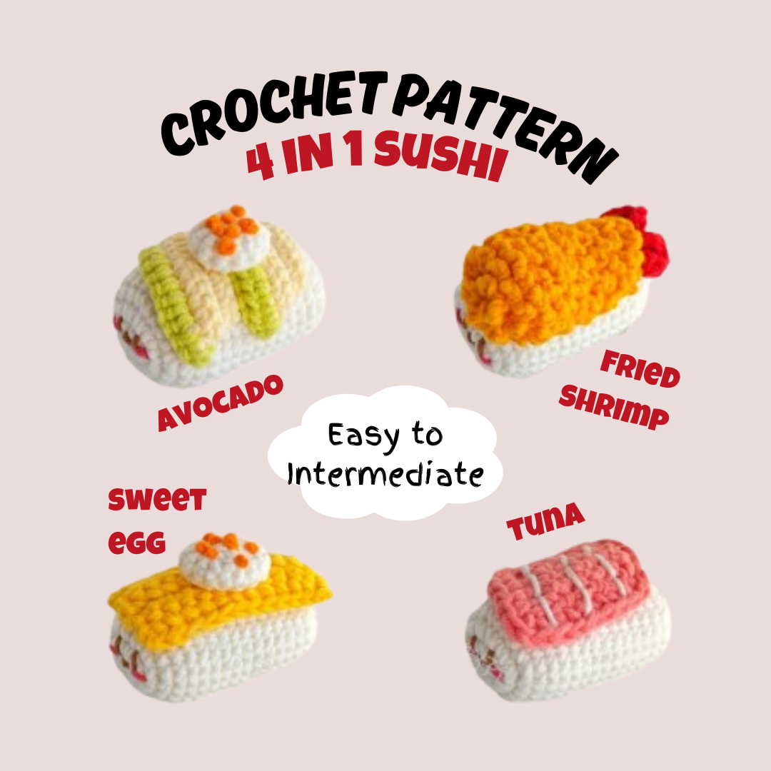 4IN1 Sushi Crochet Pattern