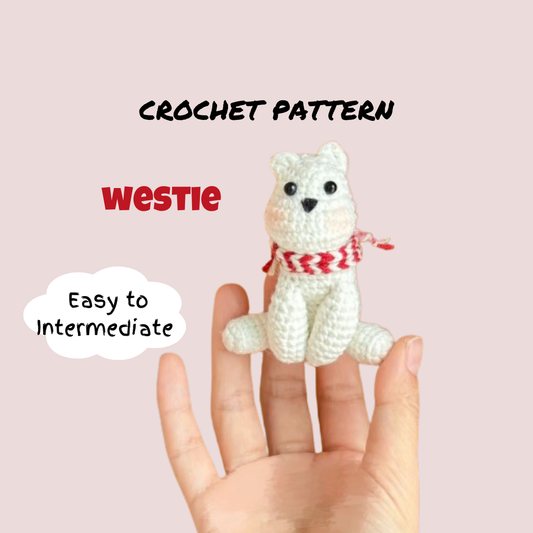Westie with Scarf Crochet Pattern (Low Sew)