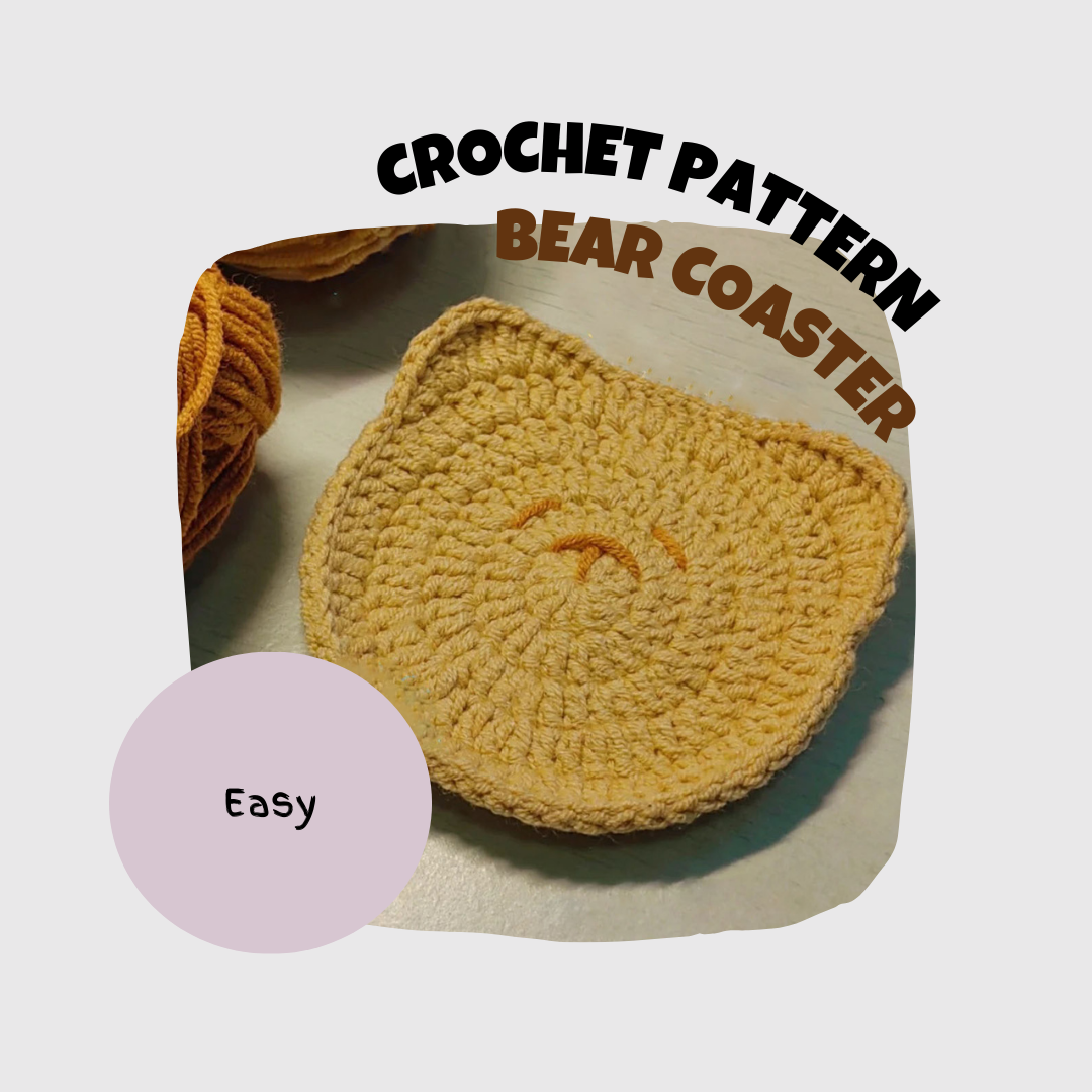 Minimalist Bear Coaster Crochet Pattern