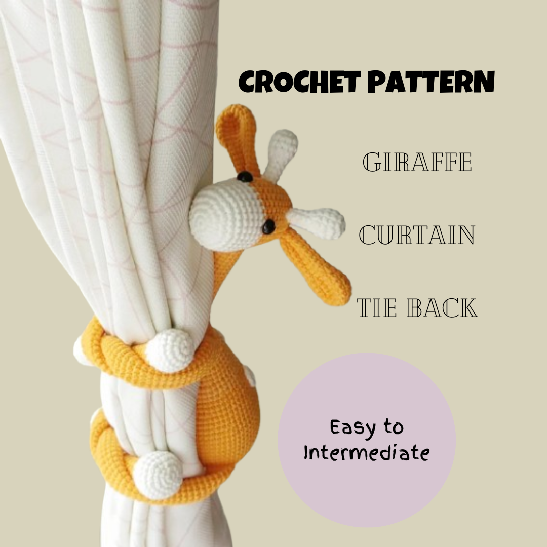 Giraffe Curtain Tie Back Crochet Pattern