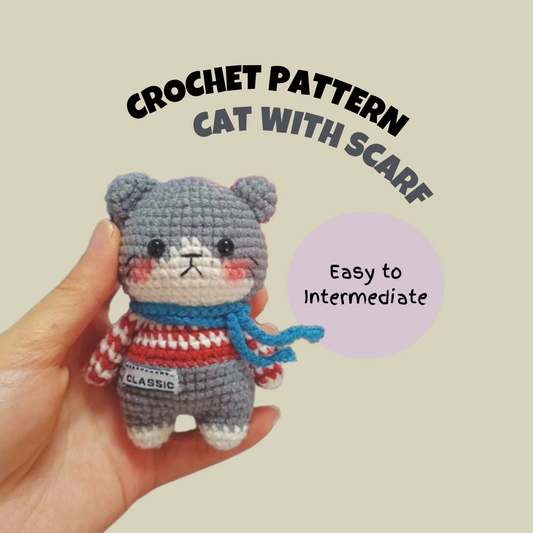 Cat with Scarf Crochet Pattern