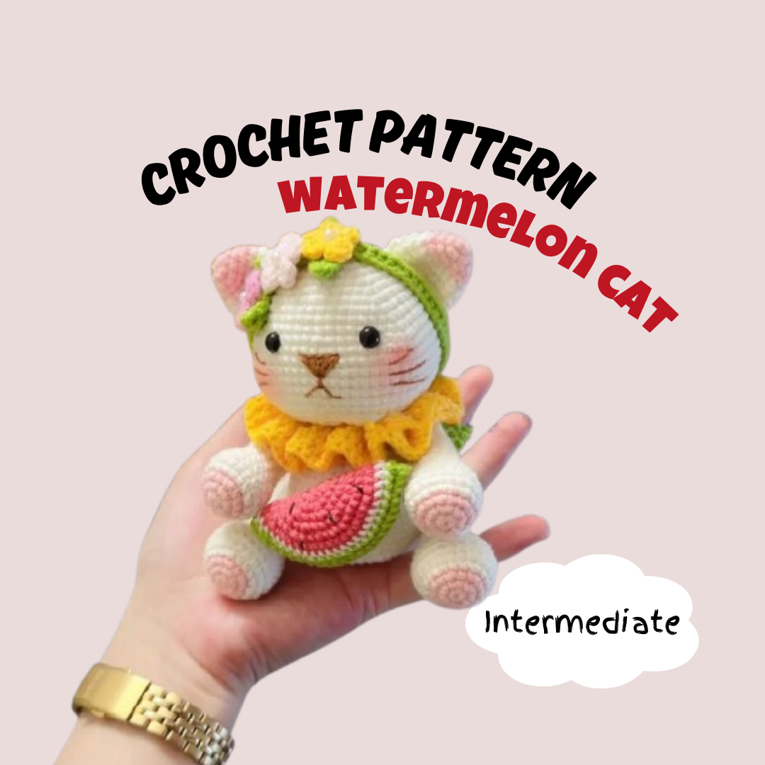 Watermelon Cat Crochet Pattern