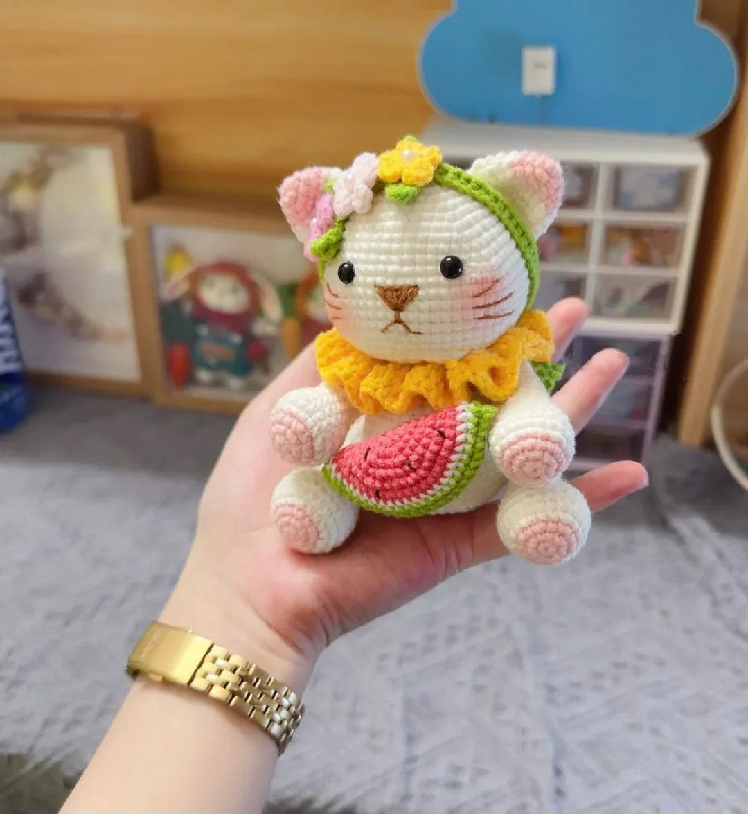 Watermelon Cat Crochet Pattern