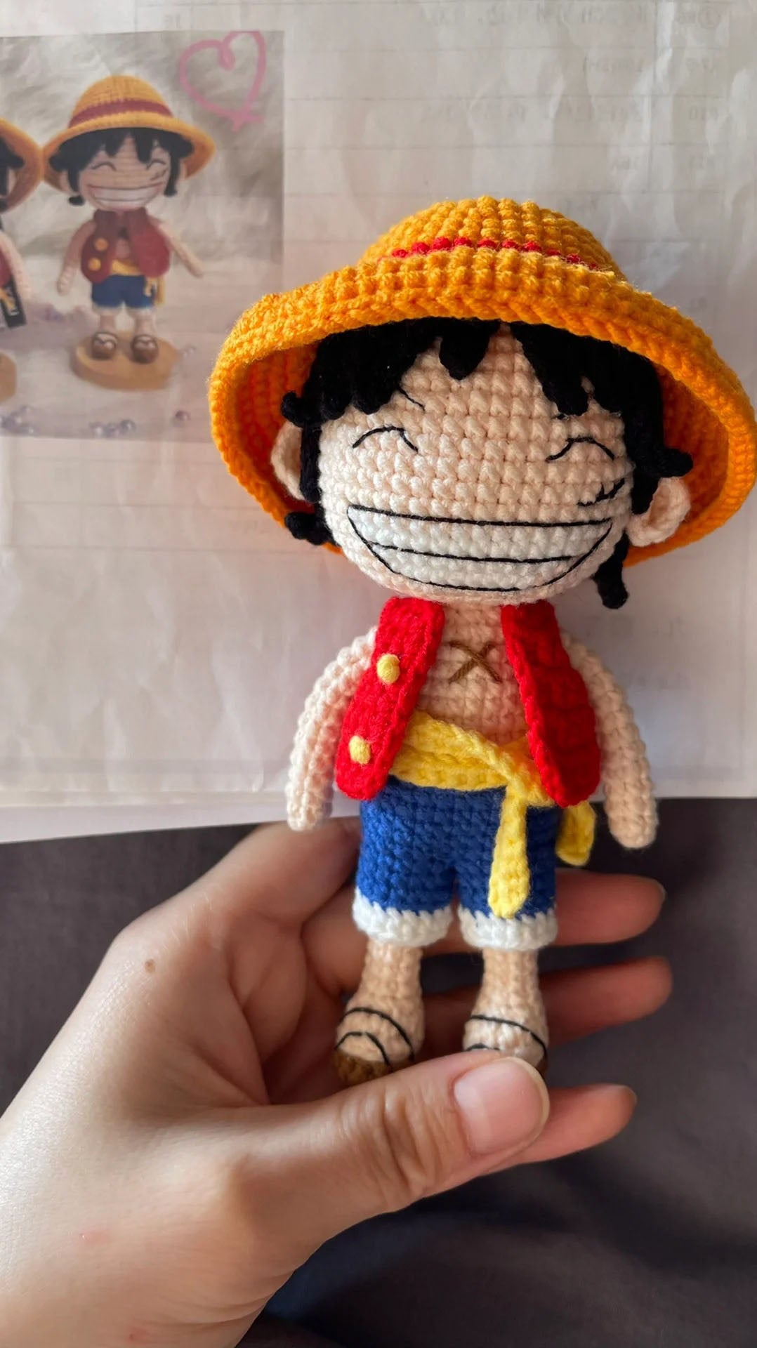 Happy Luffy Inspired Crochet Pattern