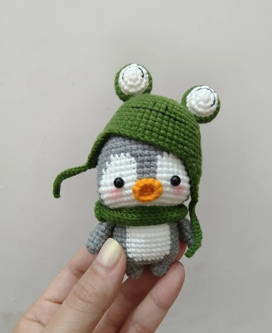 Penguin Wearing Frog Hat Crochet Pattern