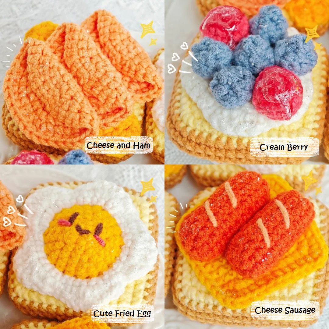 4IN1 Breakfast Toast Crochet Pattern