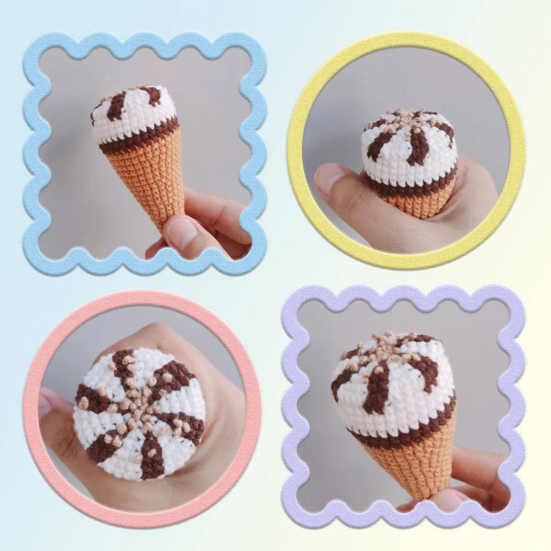 Ice Cream Crochet Pattern (Low Sew)